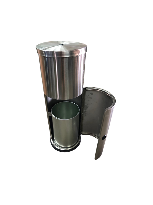 Stainless Steel Wipe Dispenser Stand with Built-In Trash Can